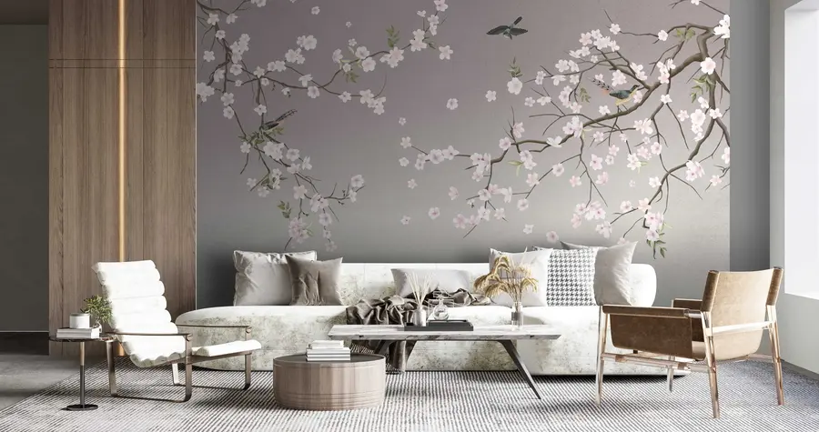 Fototapety Jarné vtáky a kvety u79616