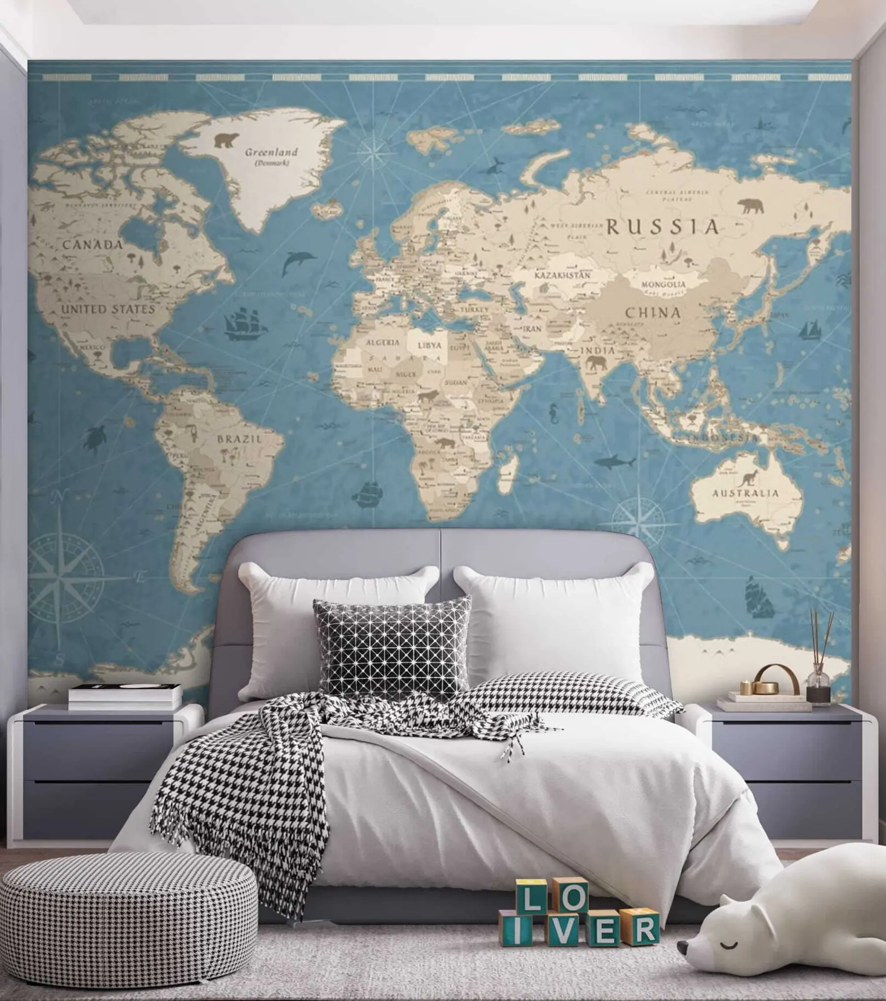 Fototapety Mapa sveta, stará mapa u50378