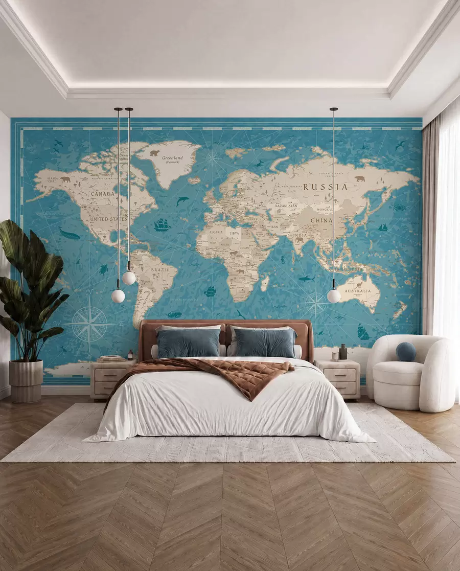 Fototapety Mapa sveta, stará mapa u50378