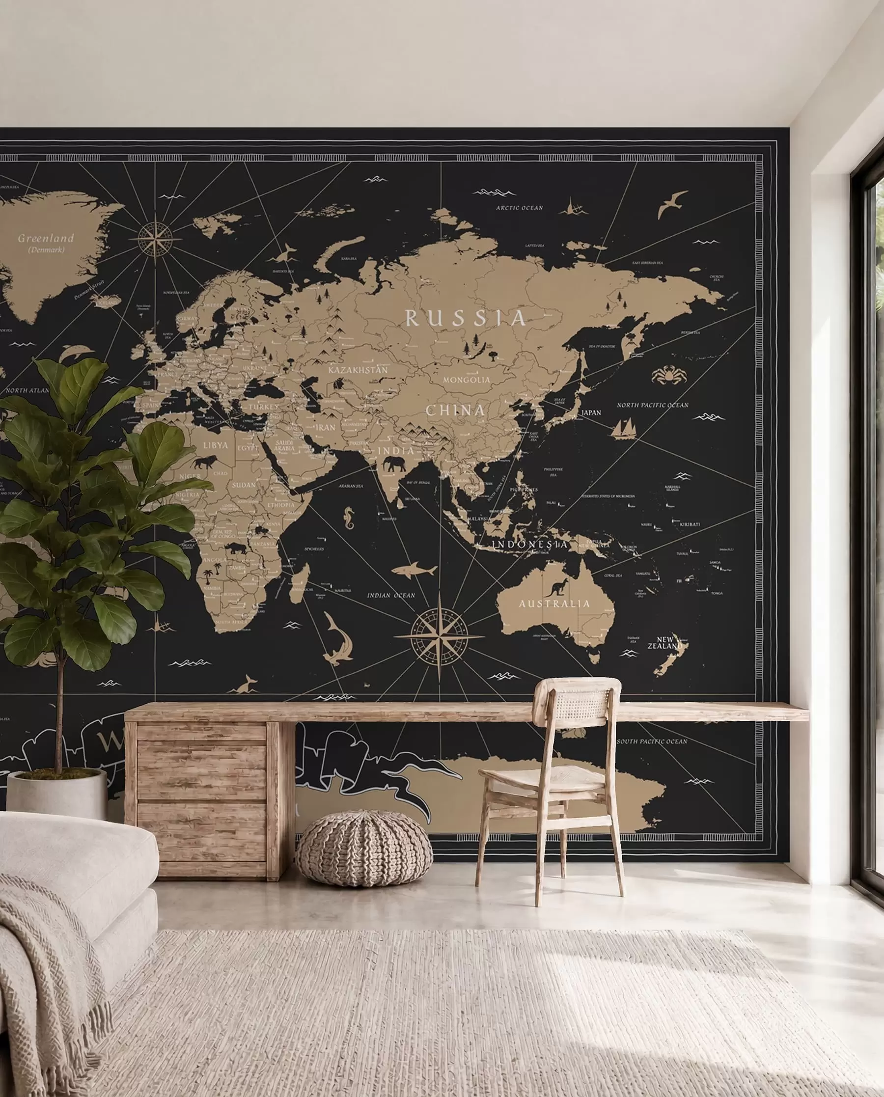 Fototapety Vintage mapa sveta u50401