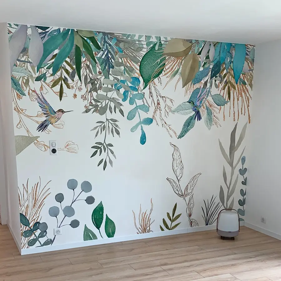 Fototapety Exotické rastliny a kolibríky u17579