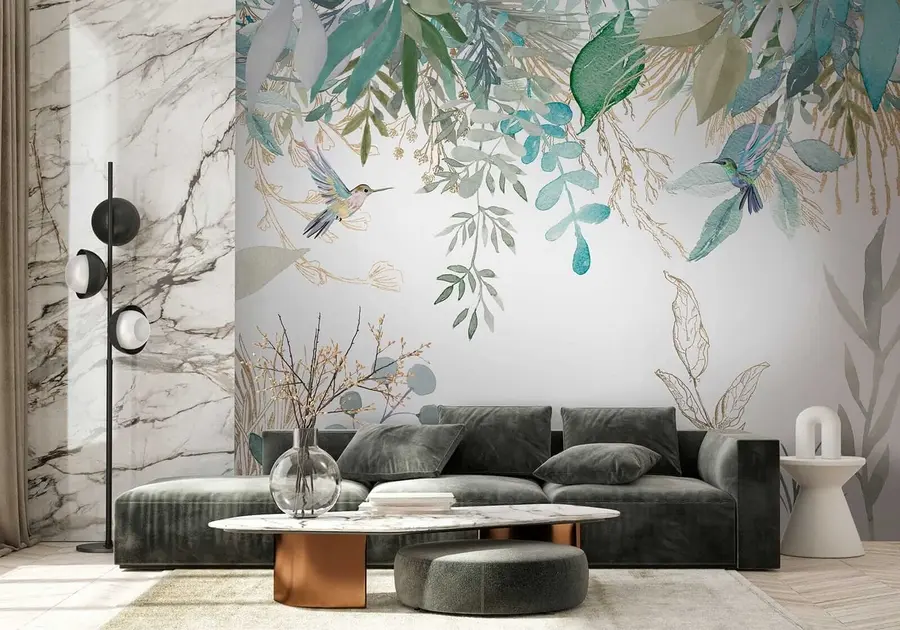 Fototapety Exotické rastliny a kolibríky u17579