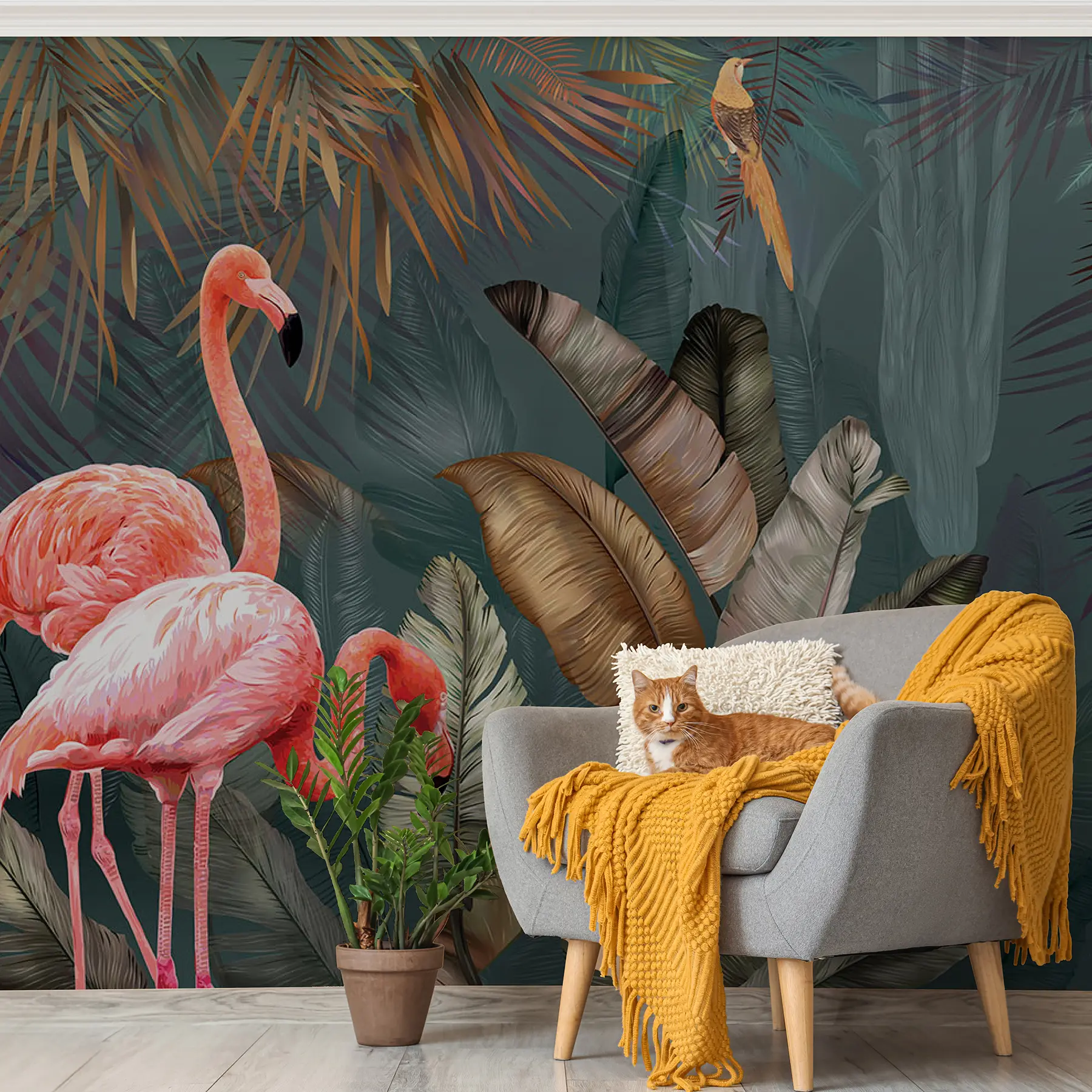 Fototapety Plameniaky v tropickom pralese u21344