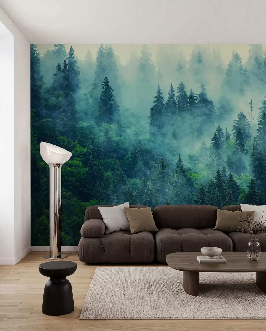 Fototapety Hmlistý les ráno u33150