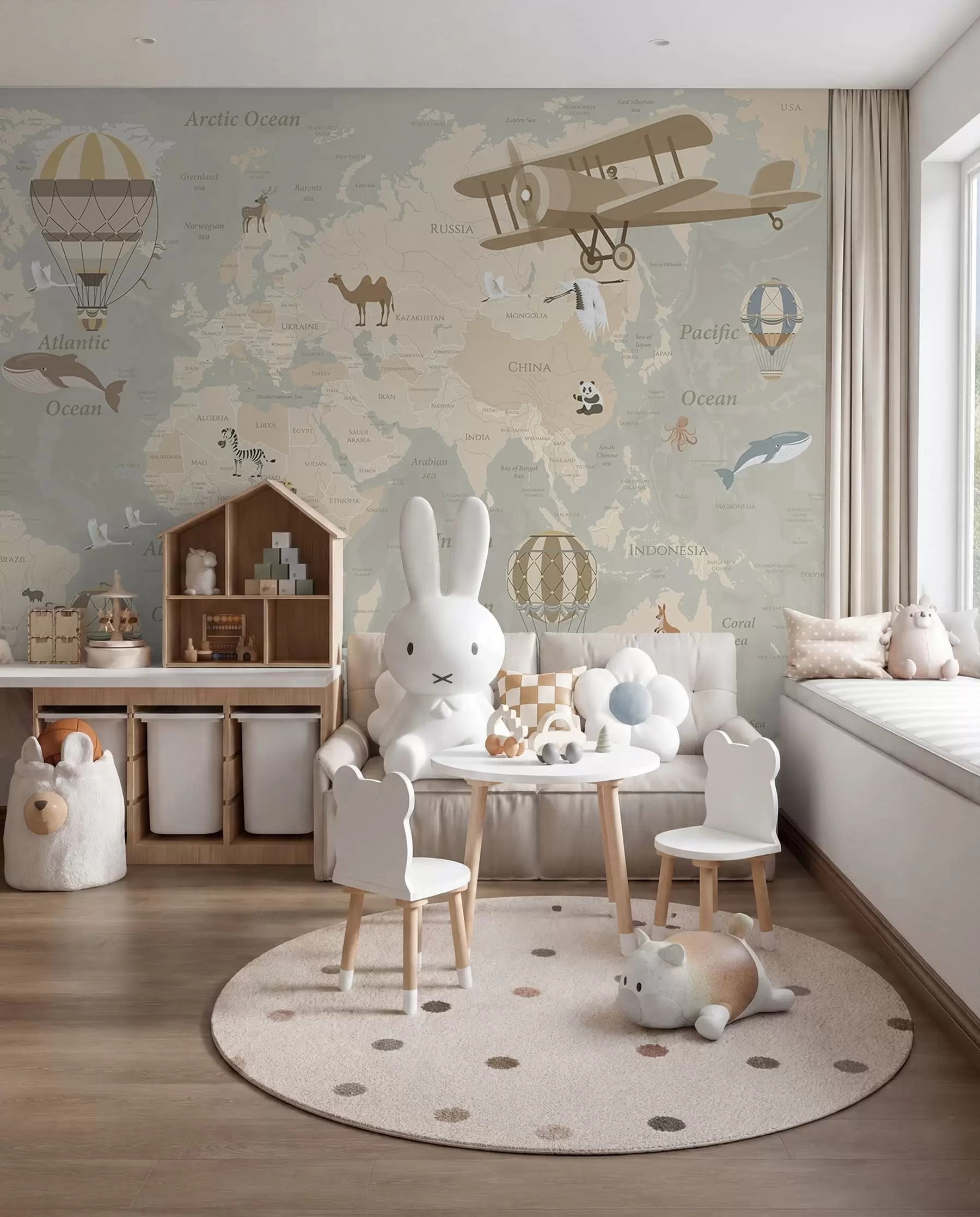 Fototapety Mapa sveta s balónmi u36066
