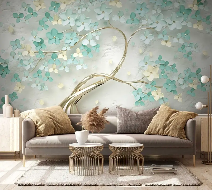 Fototapety Strom s modrými kvetmi u52550