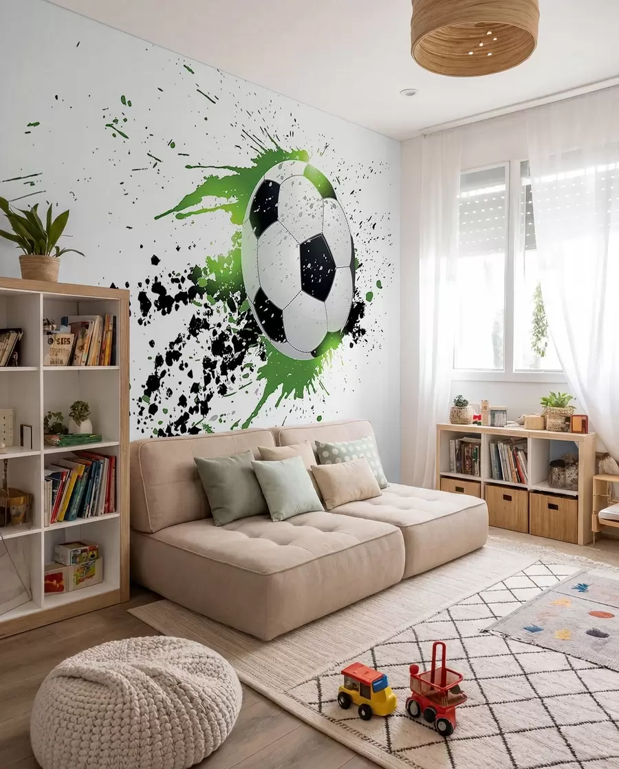 Fototapety Futbal v zelených škvrnách u57431