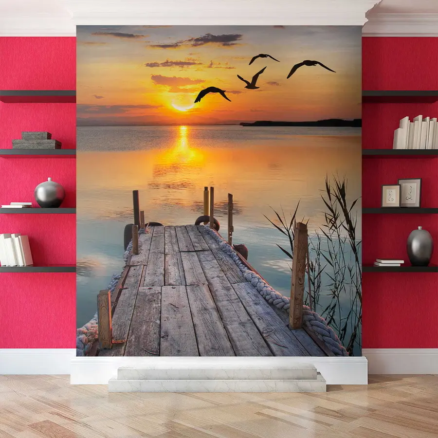 Fototapety Čajky a mólo u57673
