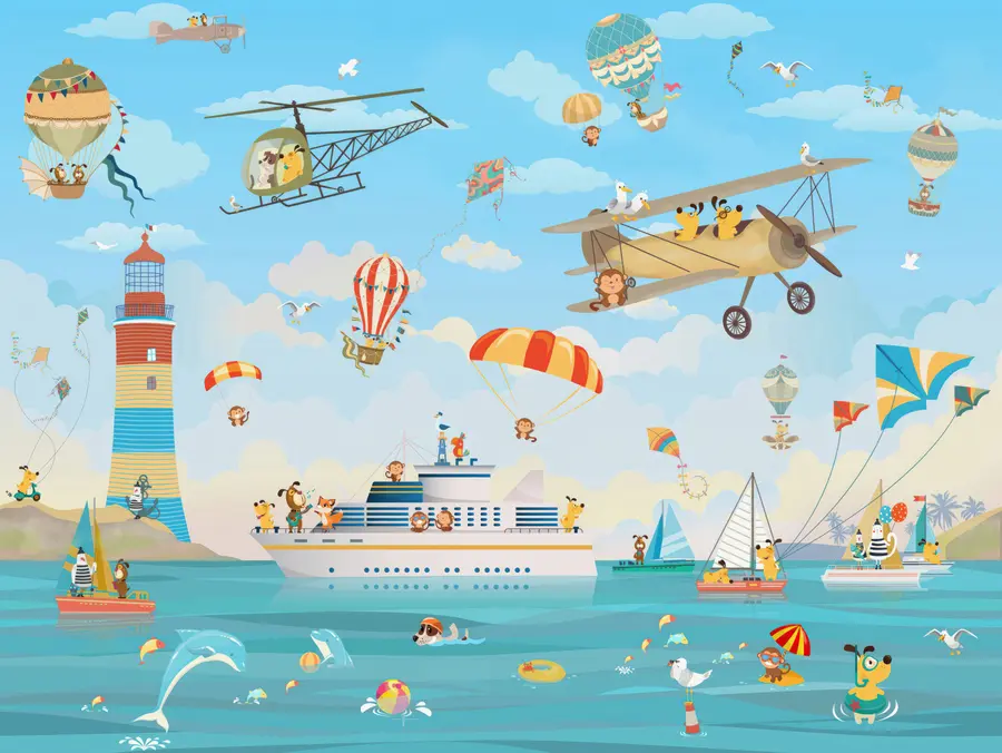 Fototapety Zvieratá v prístavnom meste u62422