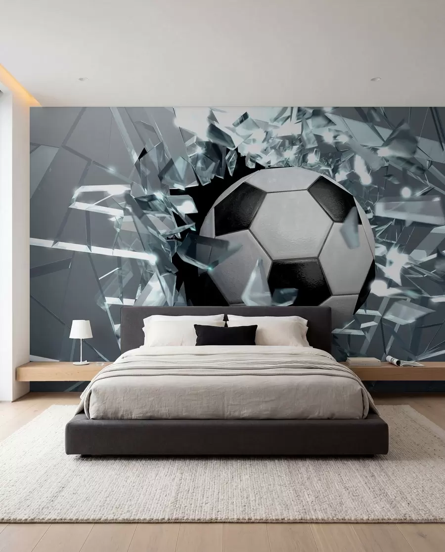 Fototapety Futbalová lopta rozbije sklo u64581