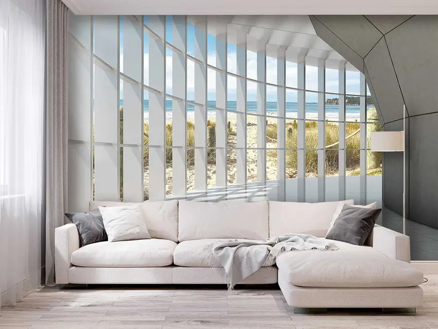 Fototapety 3D chodba s výhľadom na more u70513