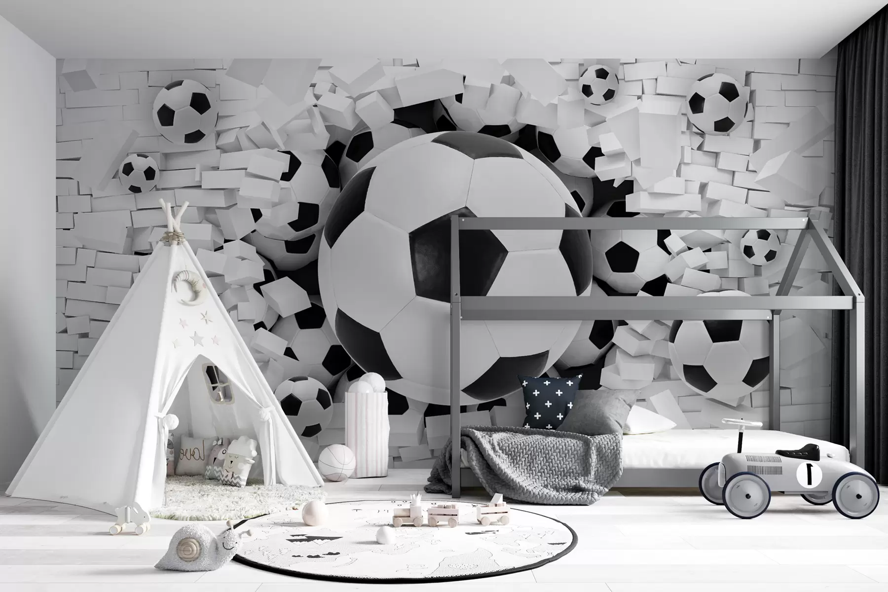 Fototapety Futbalová lopta prerazí stenu u70633