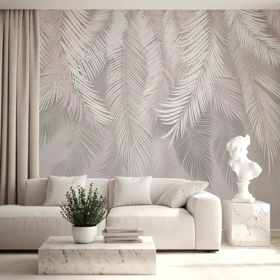 Fototapety Sivé palmové listy u48556