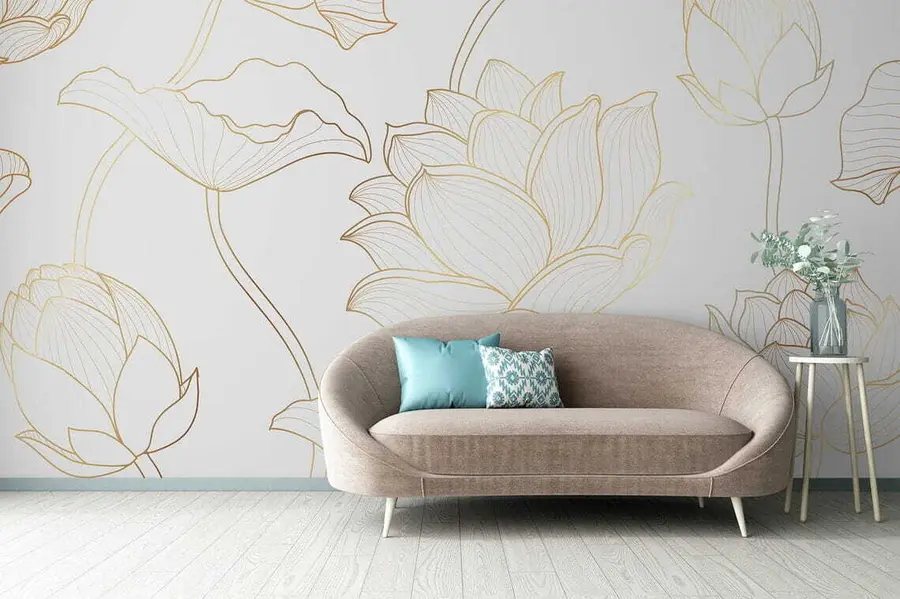 Fototapety Lotus line art u58166