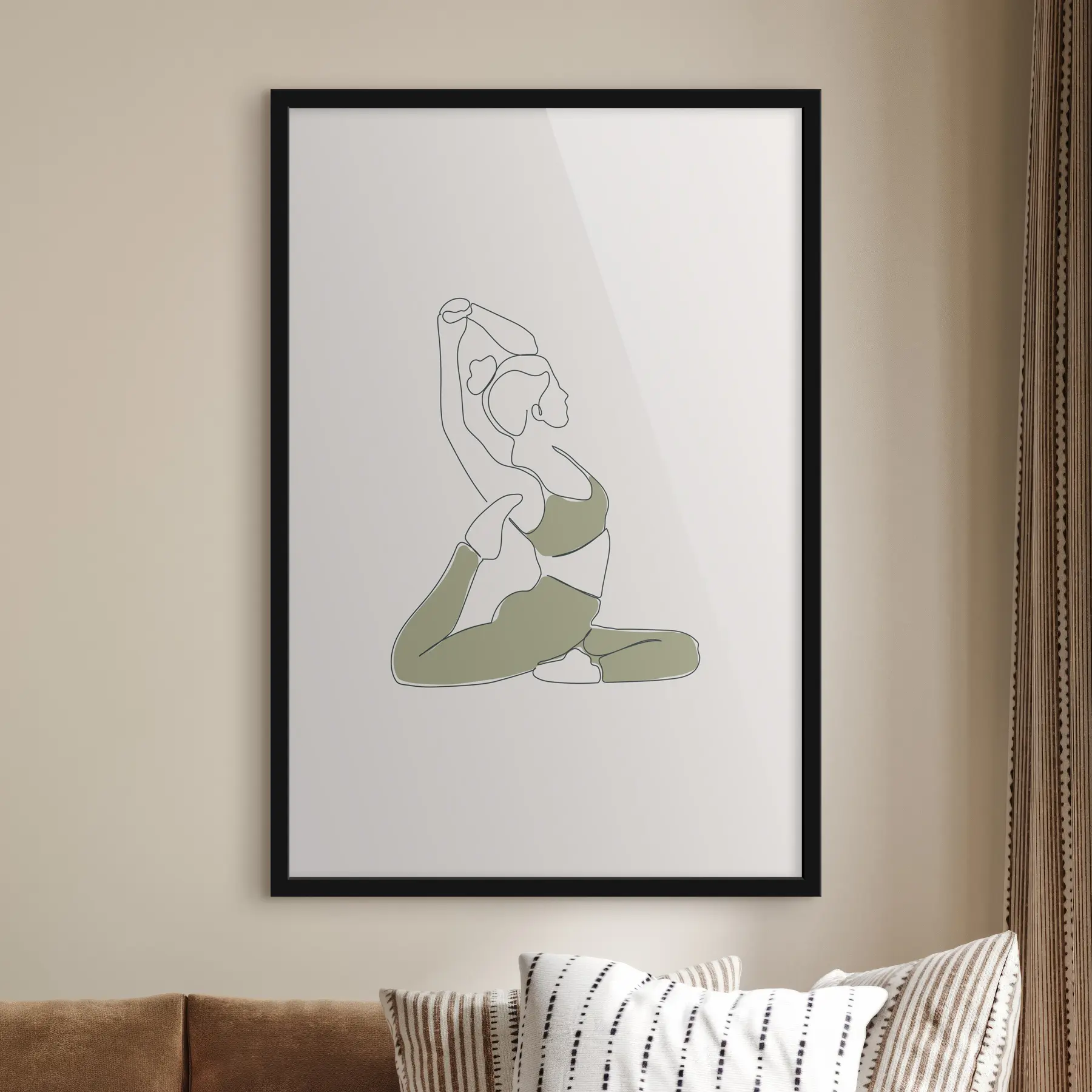 Obraz Dievčenská jogová pozícia Dove asana f37992