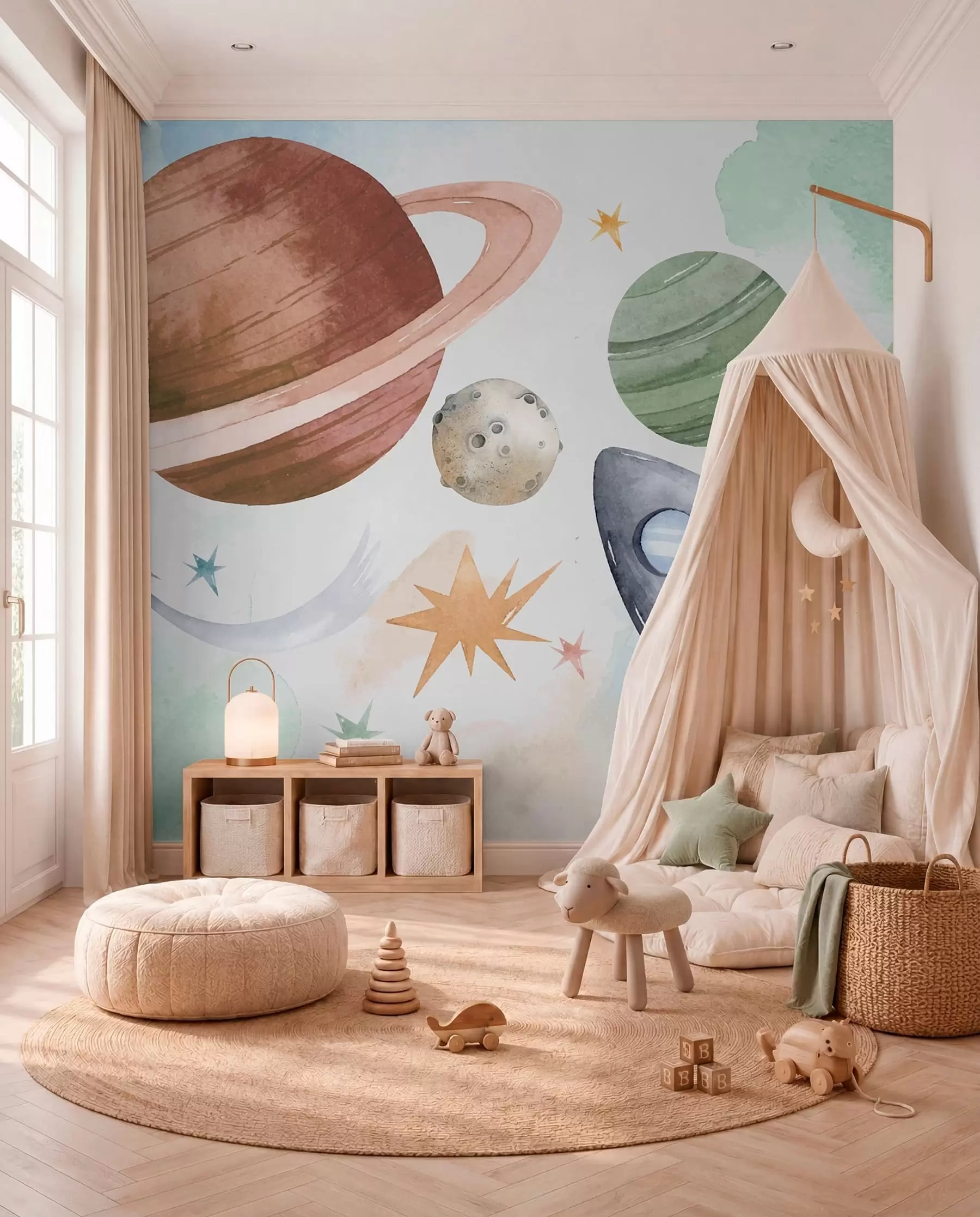 Fototapety Sprievod pastelových planét w00539