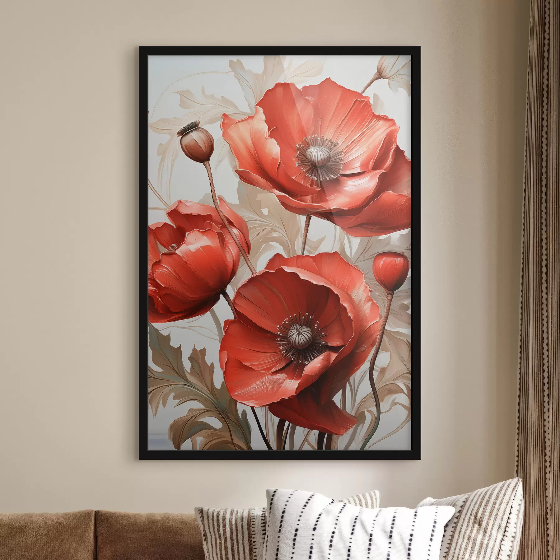 Fototapety Veľké červené maky s olejovými farbami f38732