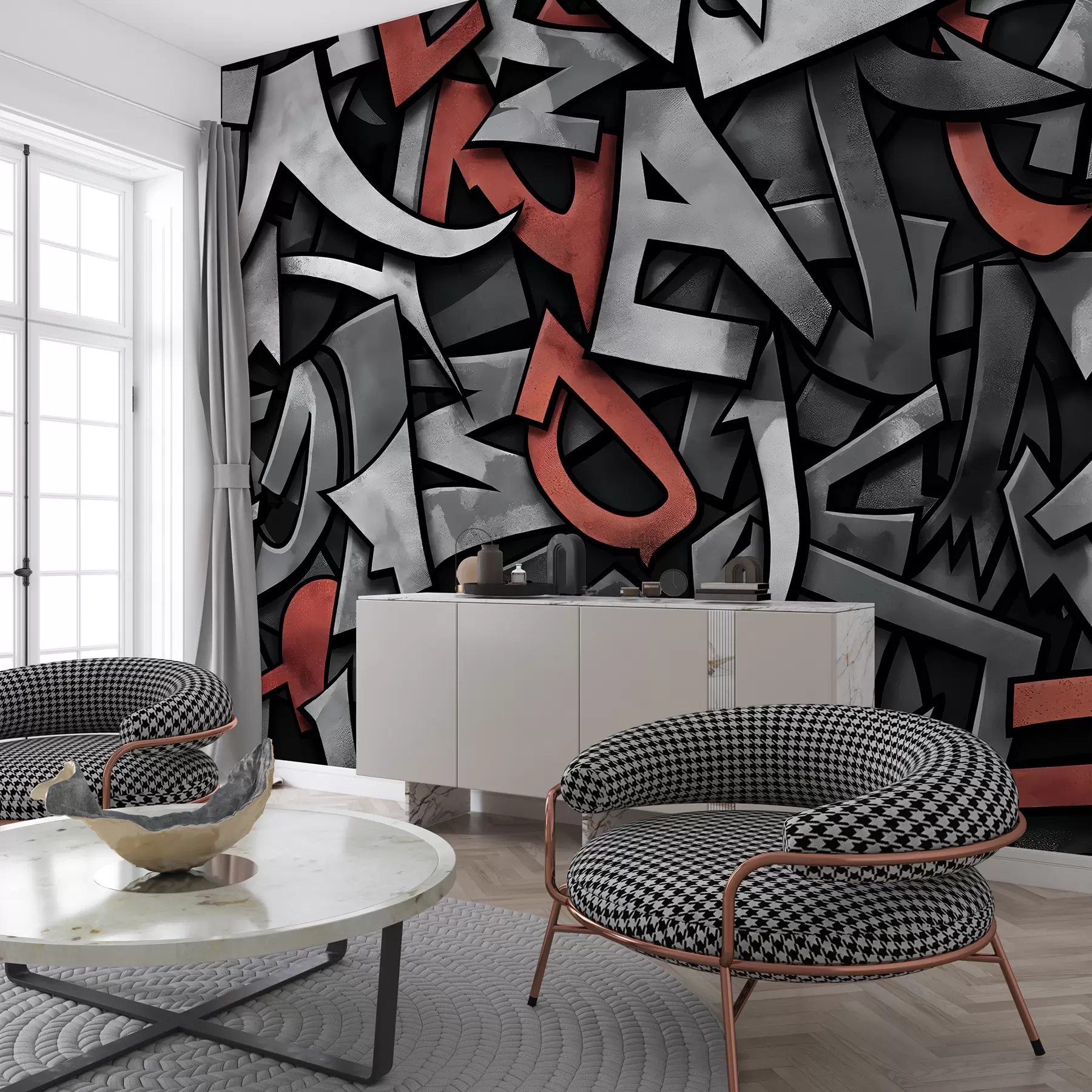 Fototapety Graffiti veľké písmená v červenej farbe w01186v2