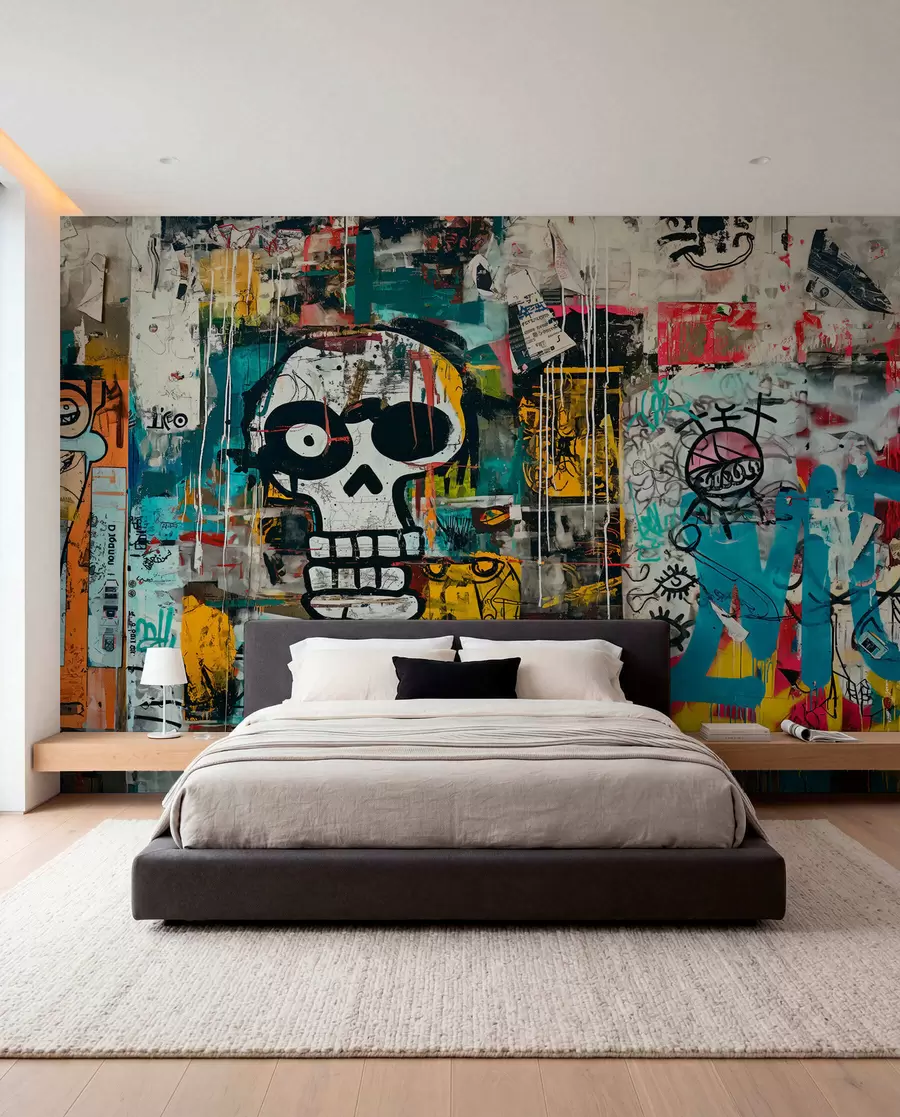Fototapety Farebné graffiti v štýle Basquiat w01187