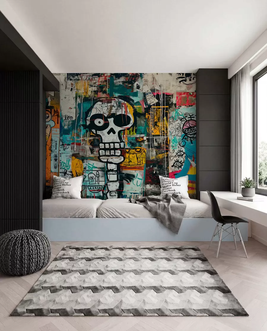 Fototapety Lebka v graffiti w01187