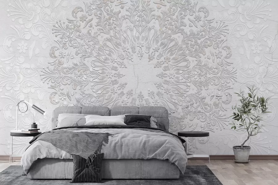 Fototapety Vysoko detailná potlač mandaly vytvárajúca krásny a jemný čipkový dizajn w01249