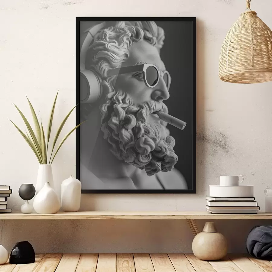 Fototapety čiernobiela starogrécka socha Dia v modernom štýle f26122