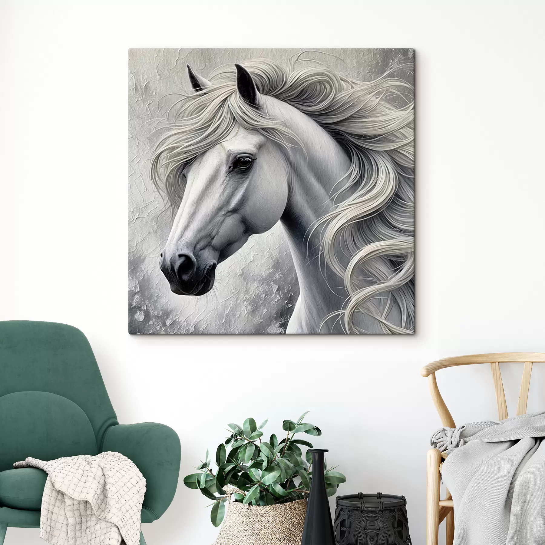 Obraz Portrét bieleho koňa s39489