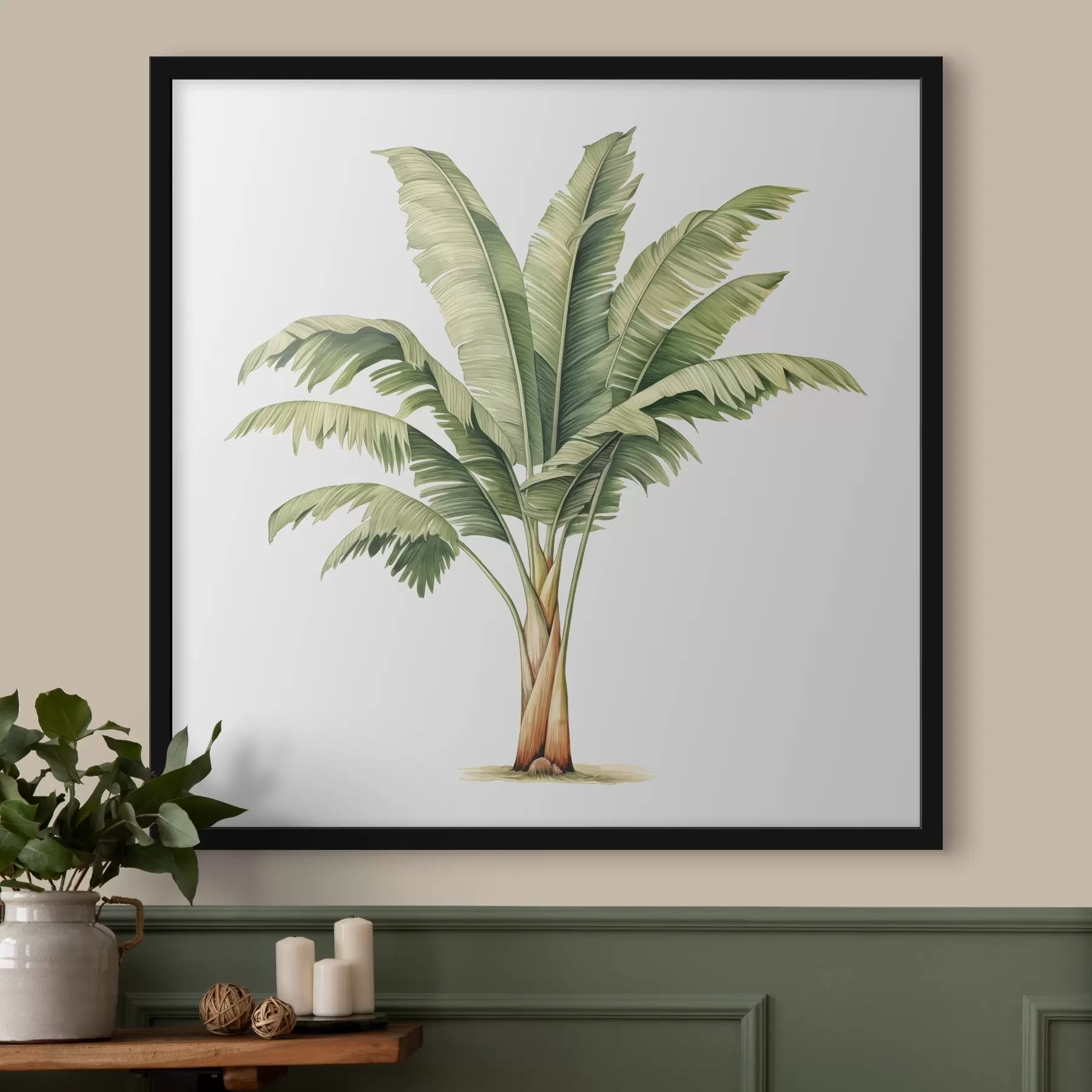 Obraz Akvarelová minimalistická ilustrácia banánovej palmy f39562
