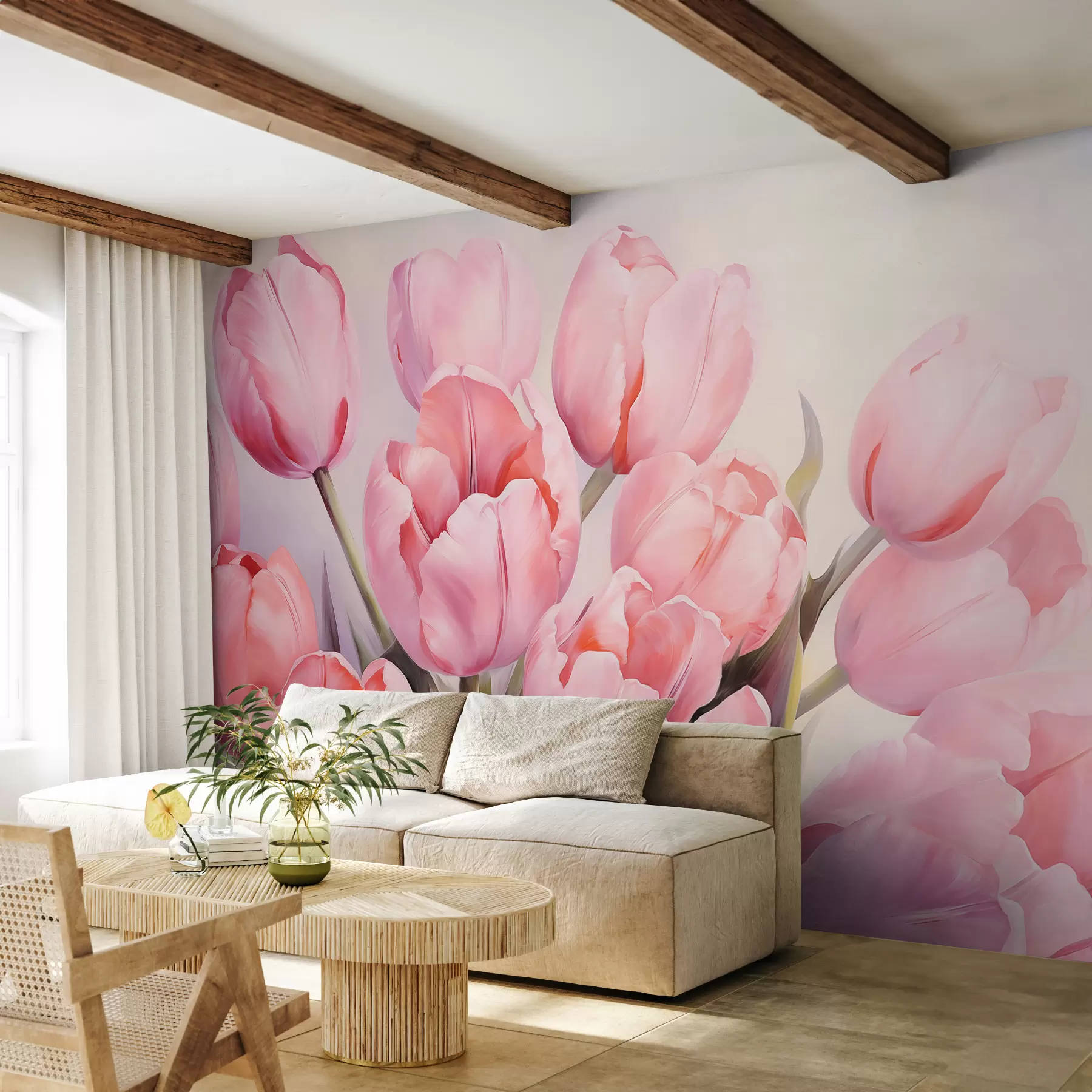 Fototapety Jemné ružové tulipány w08100