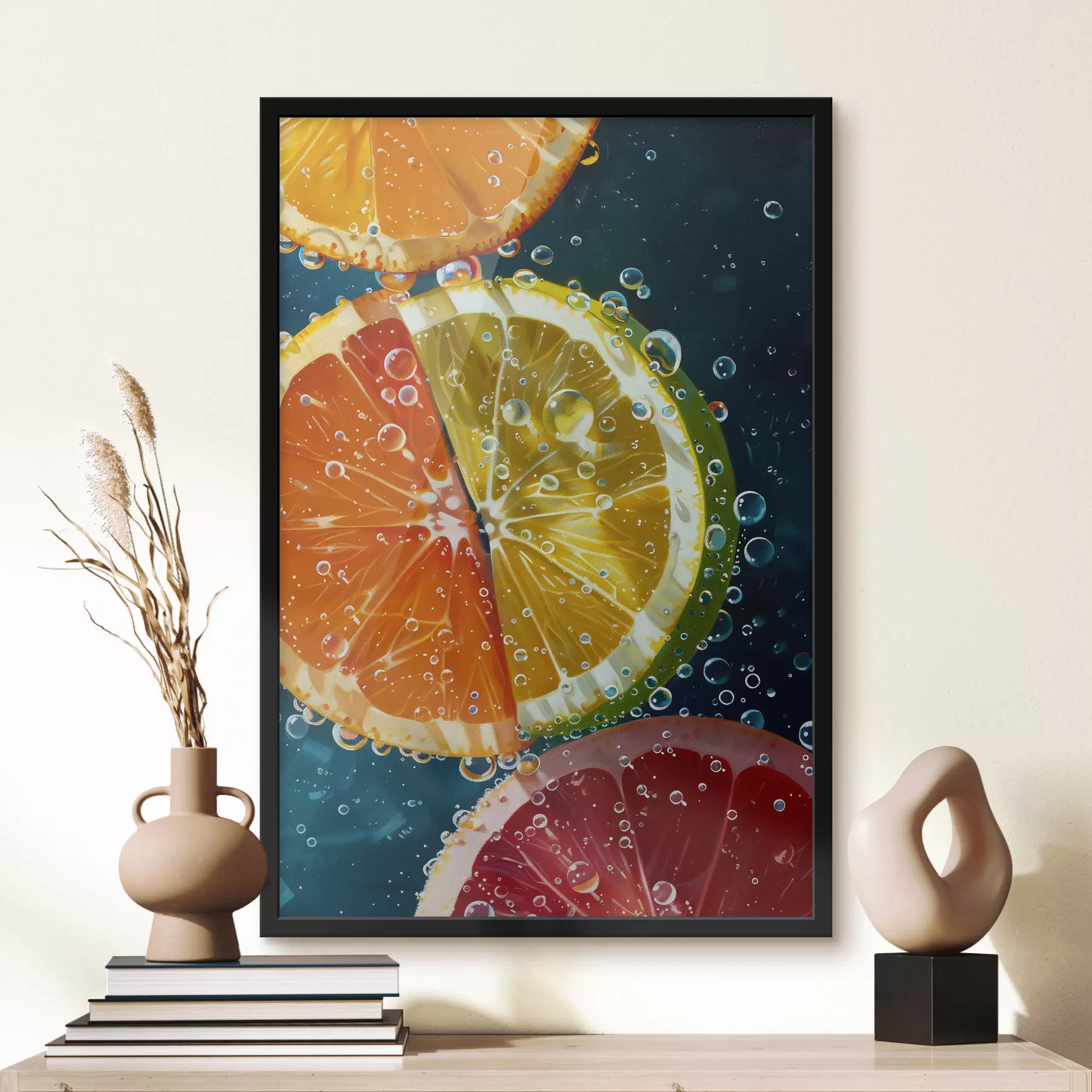 Fototapety Svetlý citrusovo limetkový pomarančový grapefruit f39236