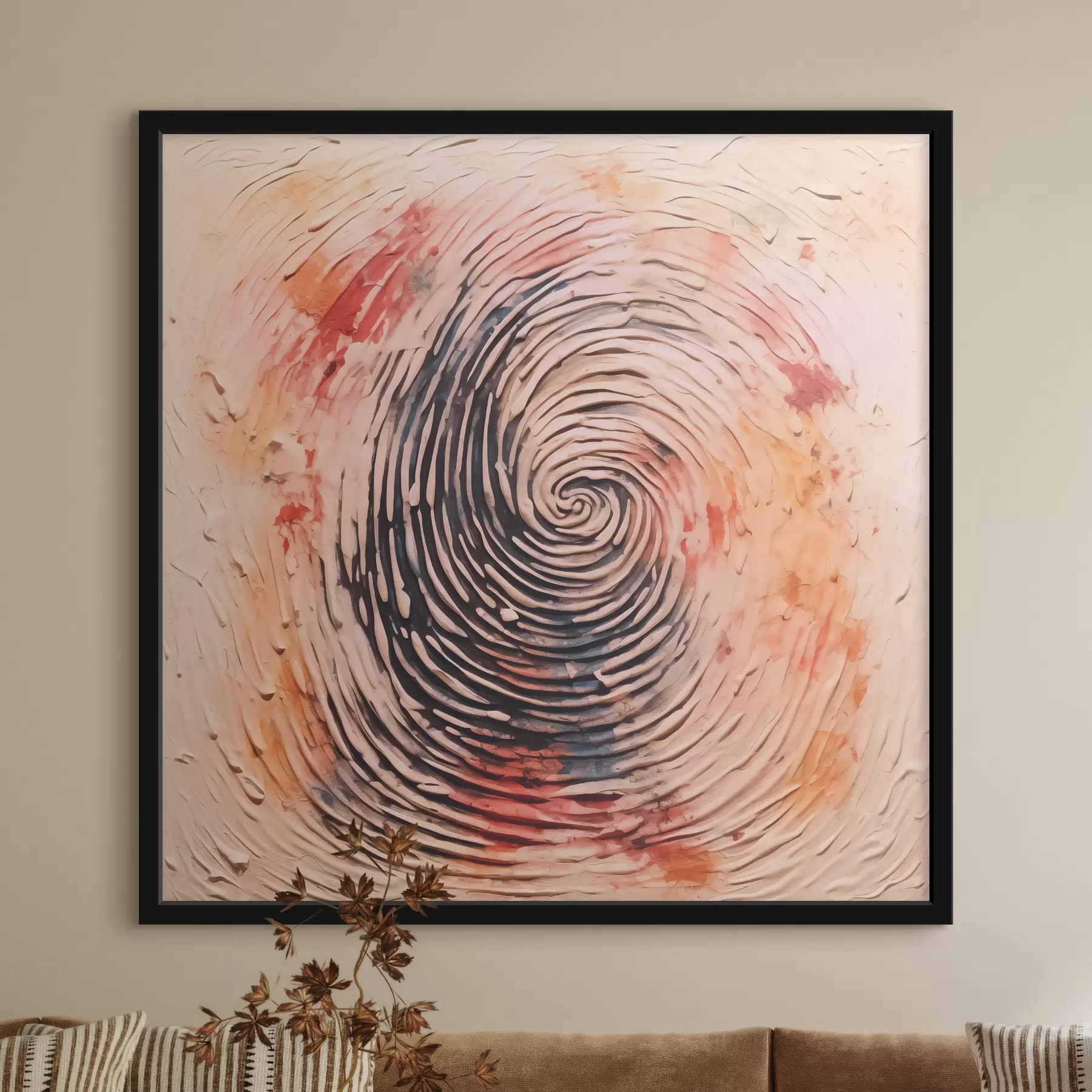 Fototapety Odtlačok prsta vo farbe, béžová, červená, oranžová, žltá, čierna f40105