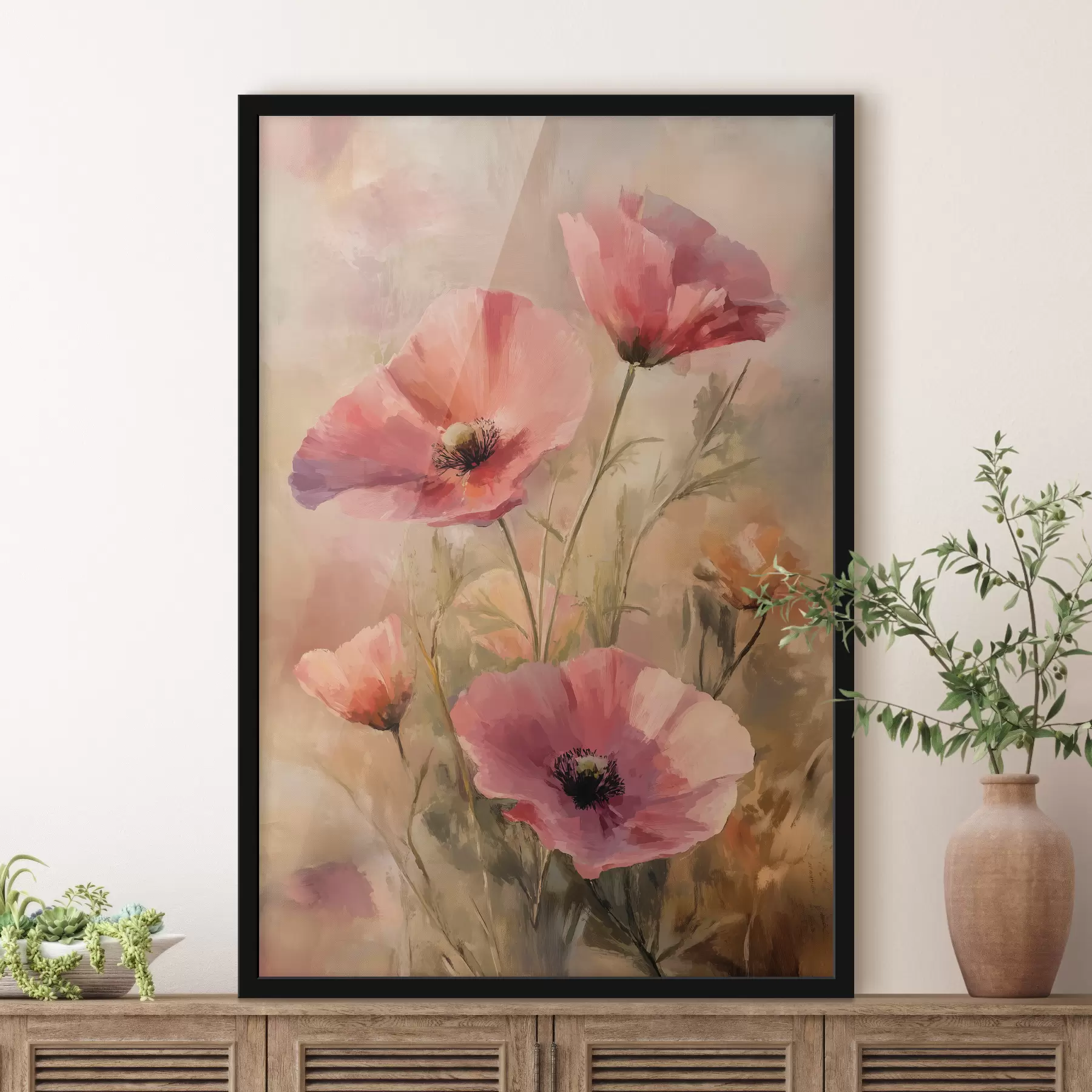 Fototapety Vlčie maky s ťahmi štetca f40285