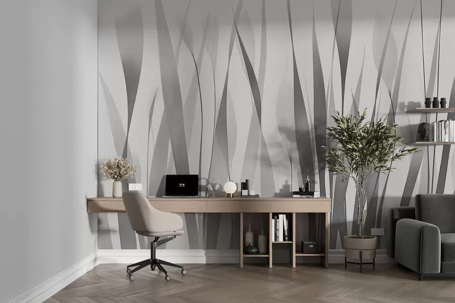 Fototapety Priesvitné listy v šedých tónoch w01018v3