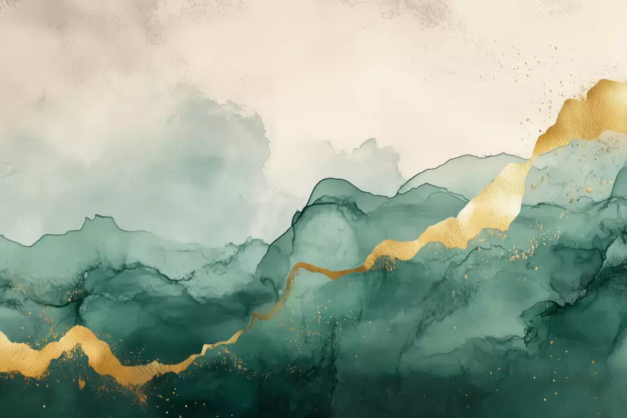 Fototapety Vintage smaragdová akvarelová kompozícia w01362v1