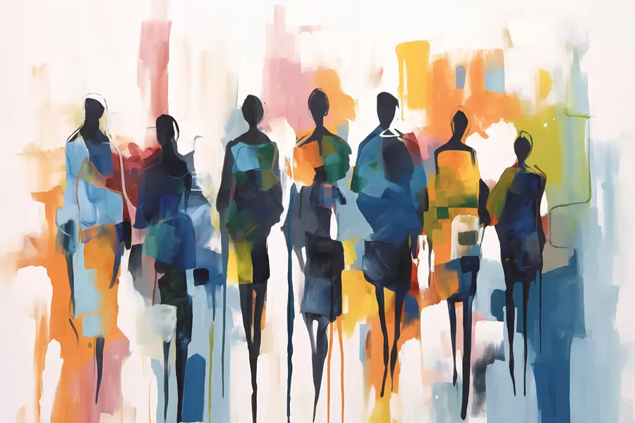 Fototapety Siluety abstraktných ľudí w01559