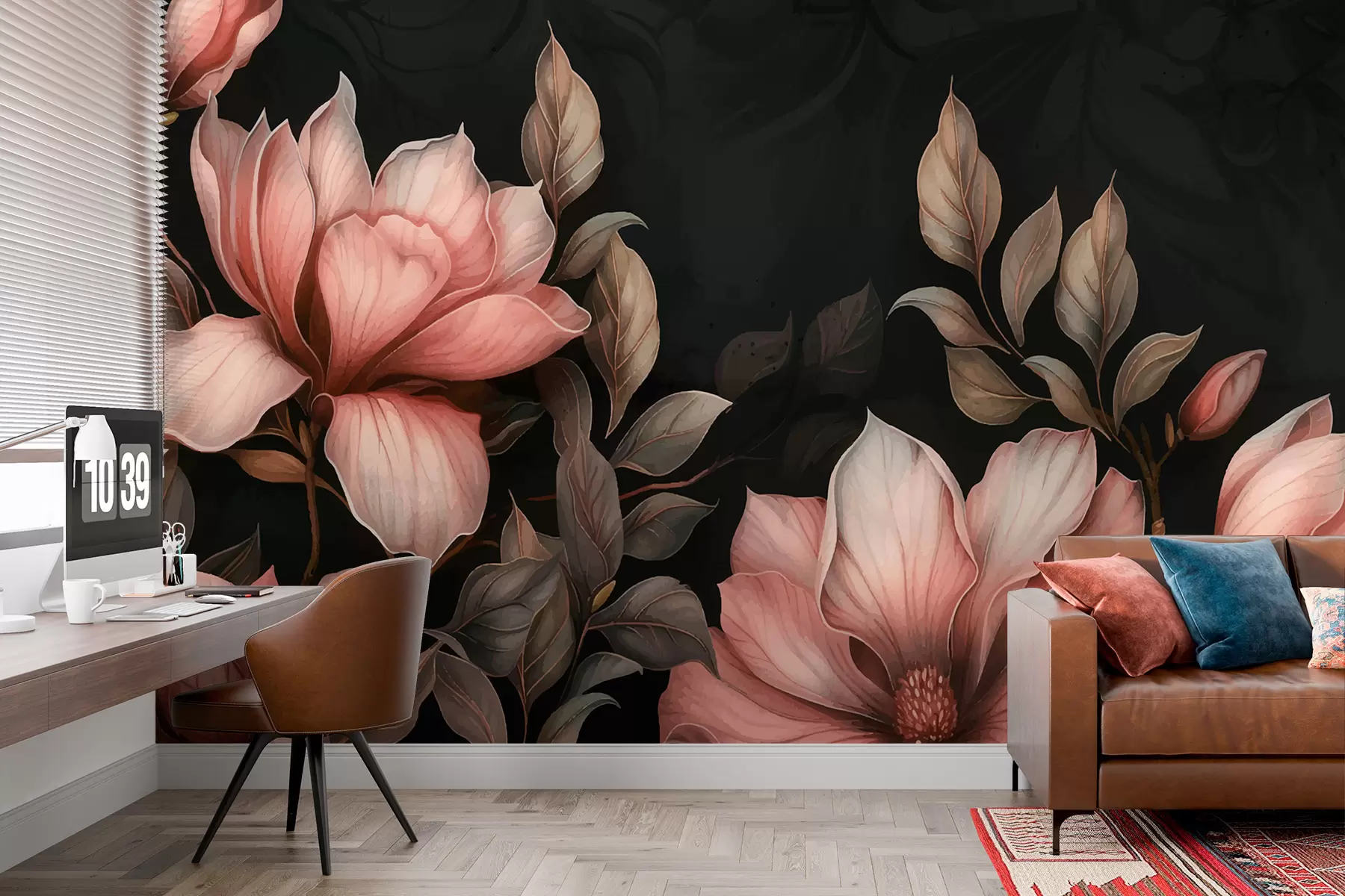 Fototapety Kvety na čiernom pozadí w01100