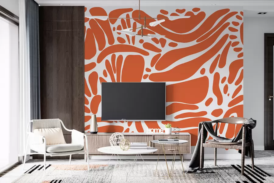 Fototapety Abstraktný geometrický vzor, kmeňový štýl, oranžová farba w01623v6