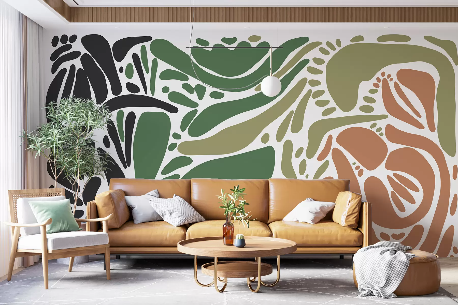 Fototapety Abstraktný geometrický vzor, kmeňový štýl, prírodné farby w01623v7