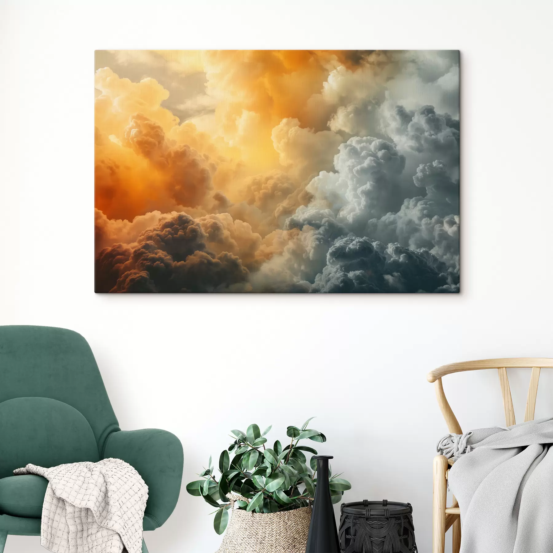 Fototapety Mraky, tmavomodrá, oranžová, starožitná s40785