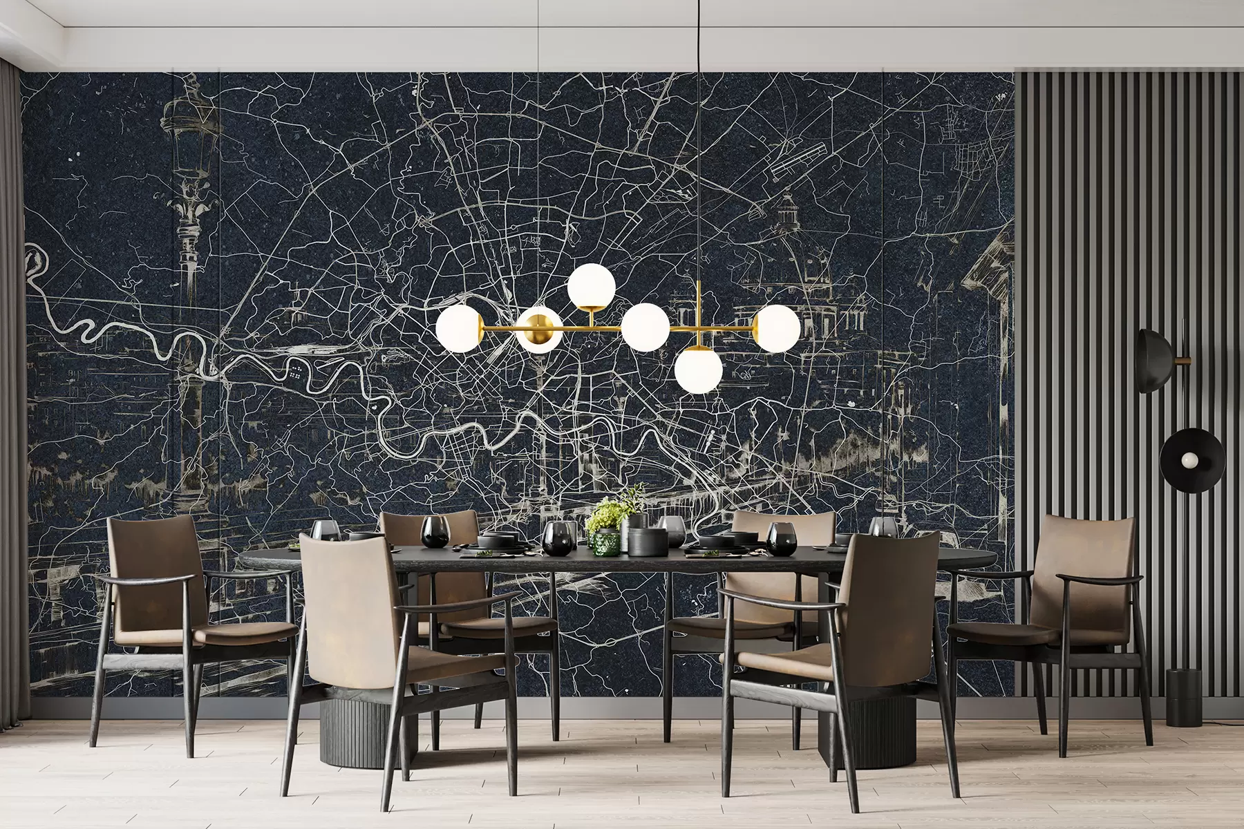 Fototapety Rím mapa mesta, lineárna kresba, architektúra, Taliansko, tmavé farby w01698v1