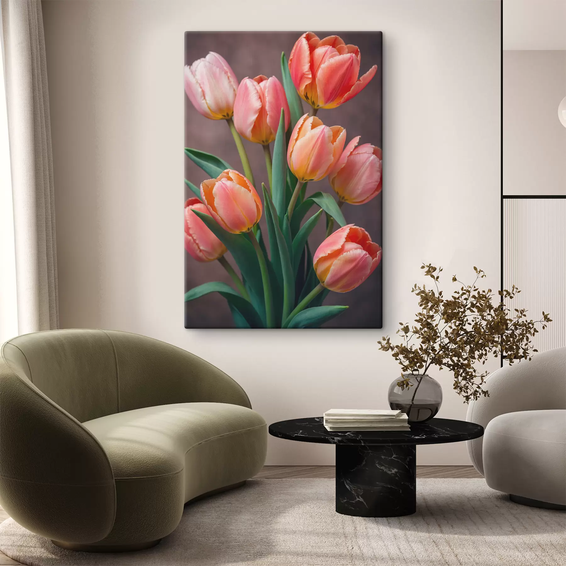 Fototapety Tulipány na rozostrenom pozadí s40854