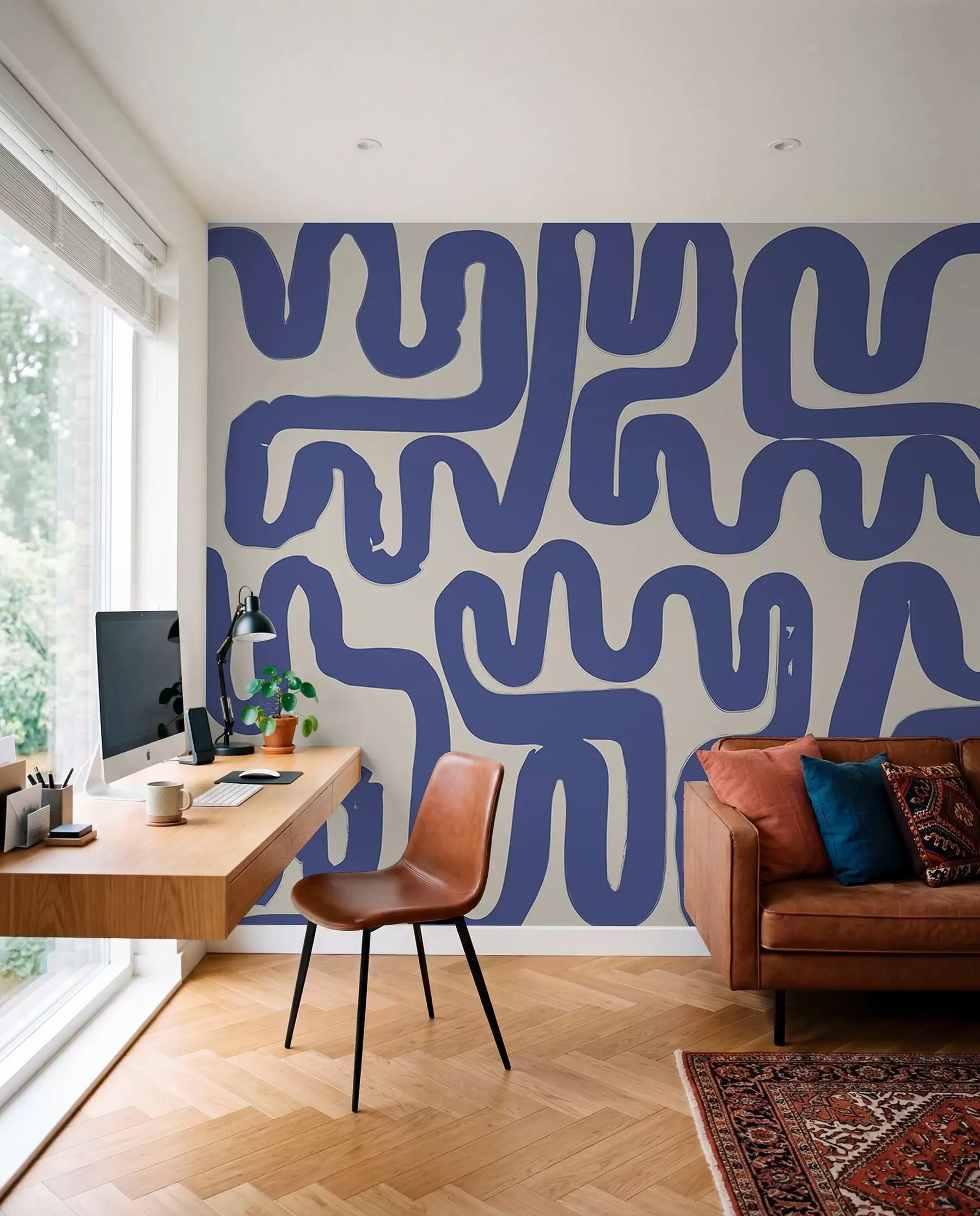Fototapety Modré navíjacie čiary w01686