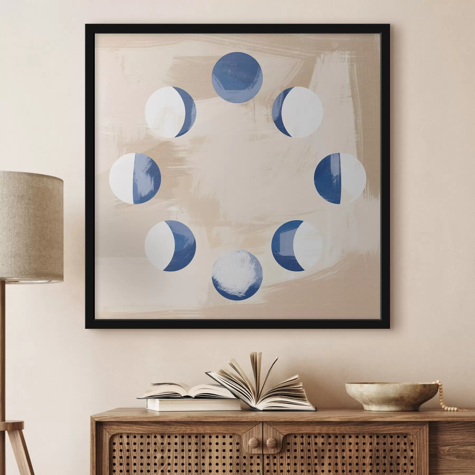 Fototapety Modrý a biely kruh s bielymi krúžkami f38277