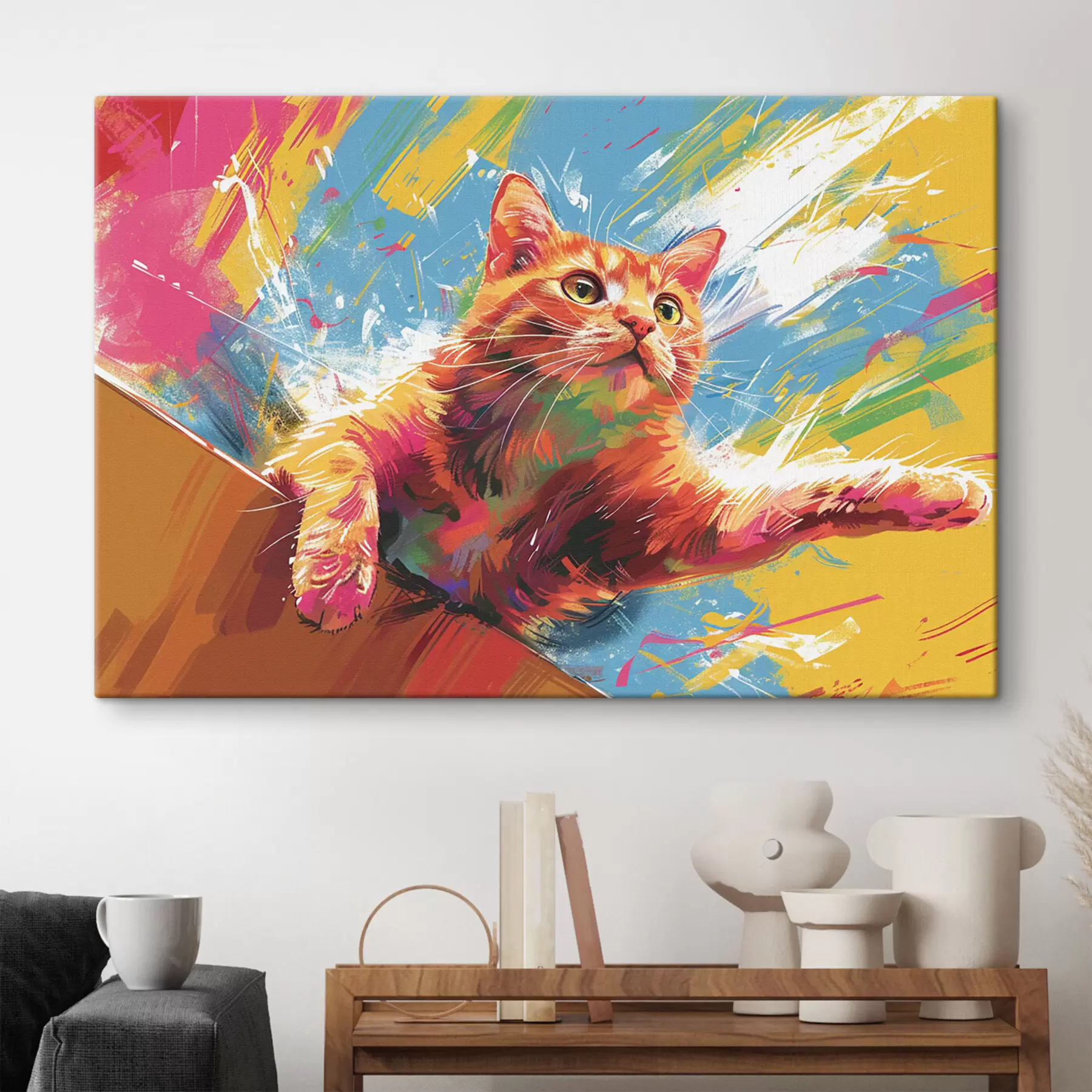 Obraz Mačka vystrkuje labku s38251