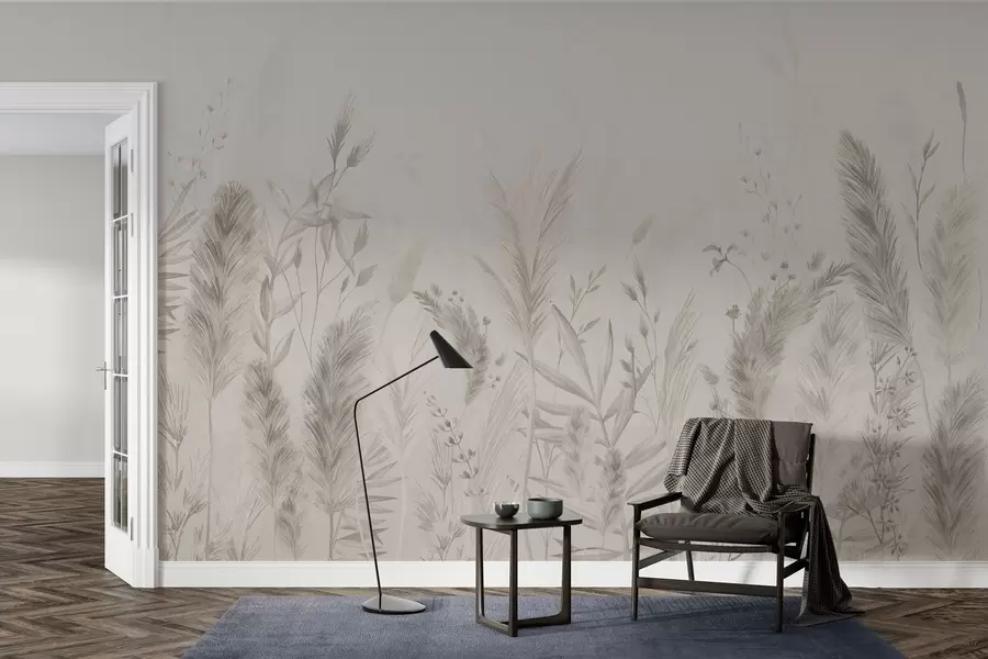 Fototapety Vysoké poľné trávy a kvety v pastelových farbách w02004v1