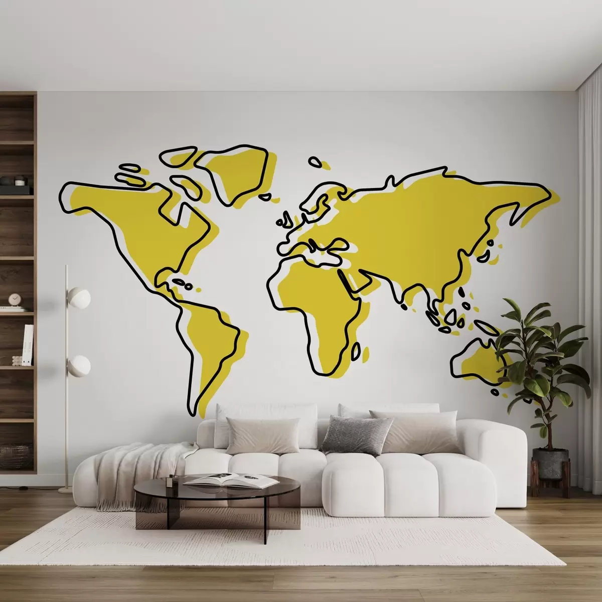 Fototapety Štylizovaná mapa sveta v živých farbách u99073