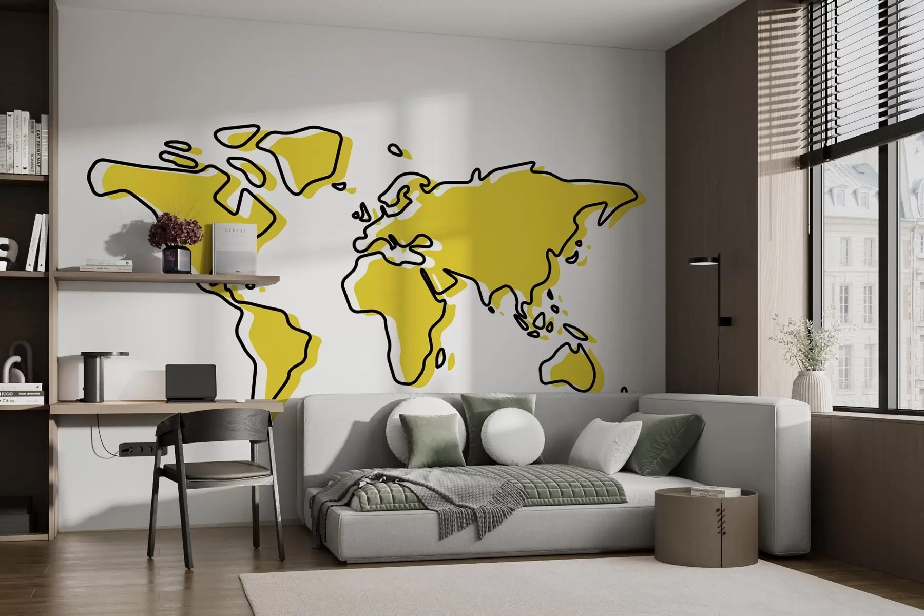 Fototapety Štylizovaná mapa sveta v živých farbách u99073