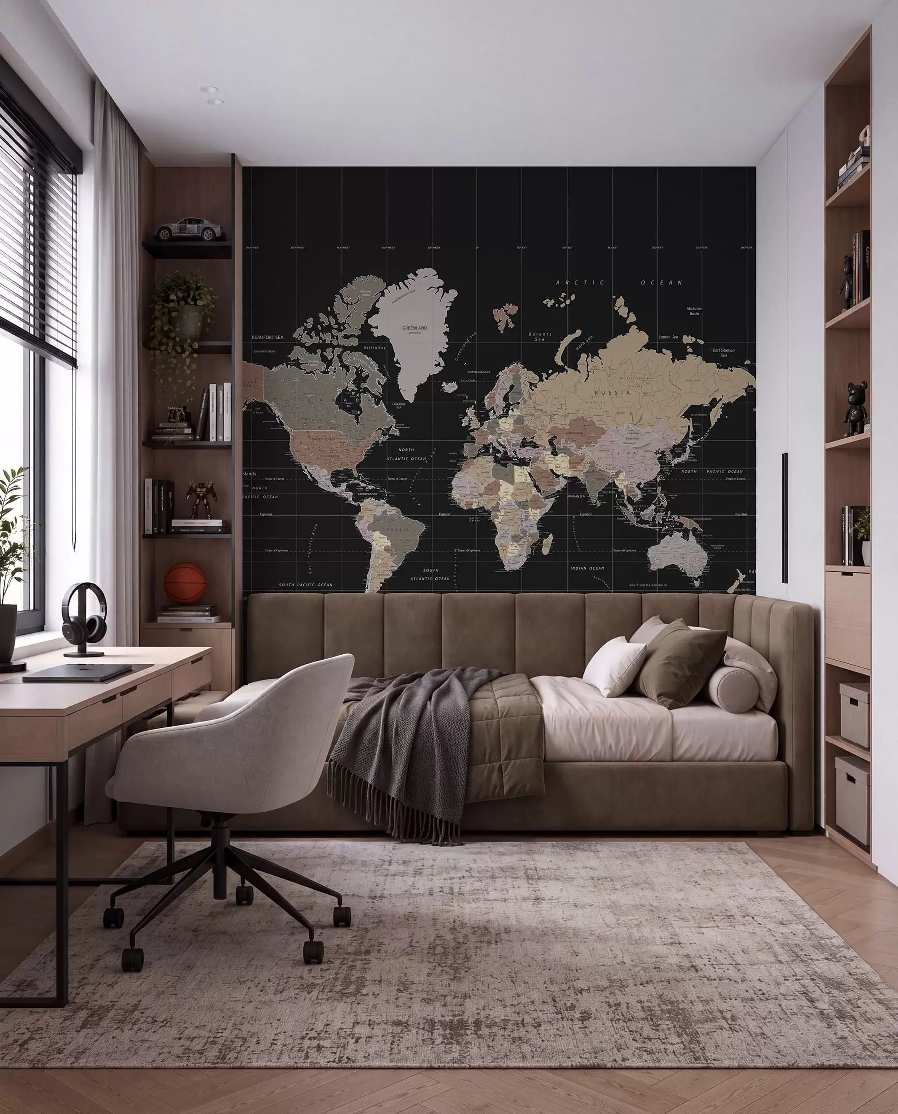 Fototapety Mapa sveta so zakreslenými rôznymi krajinami u99477d1