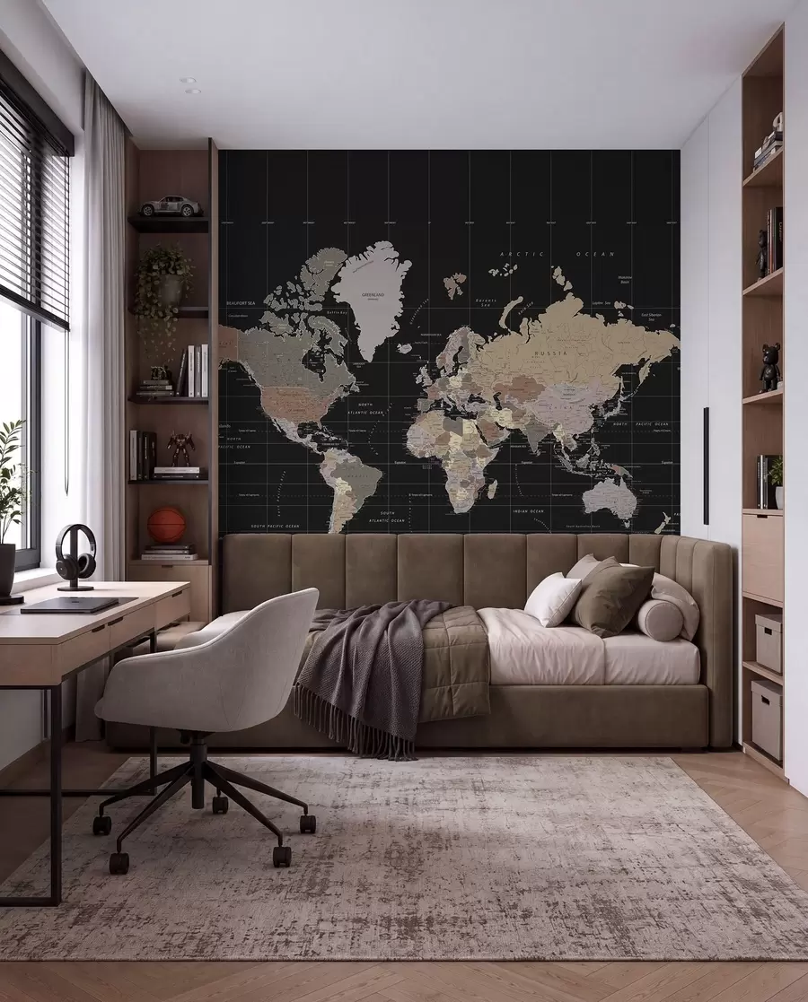 Fototapety Mapa sveta so zakreslenými rôznymi krajinami u99477d1