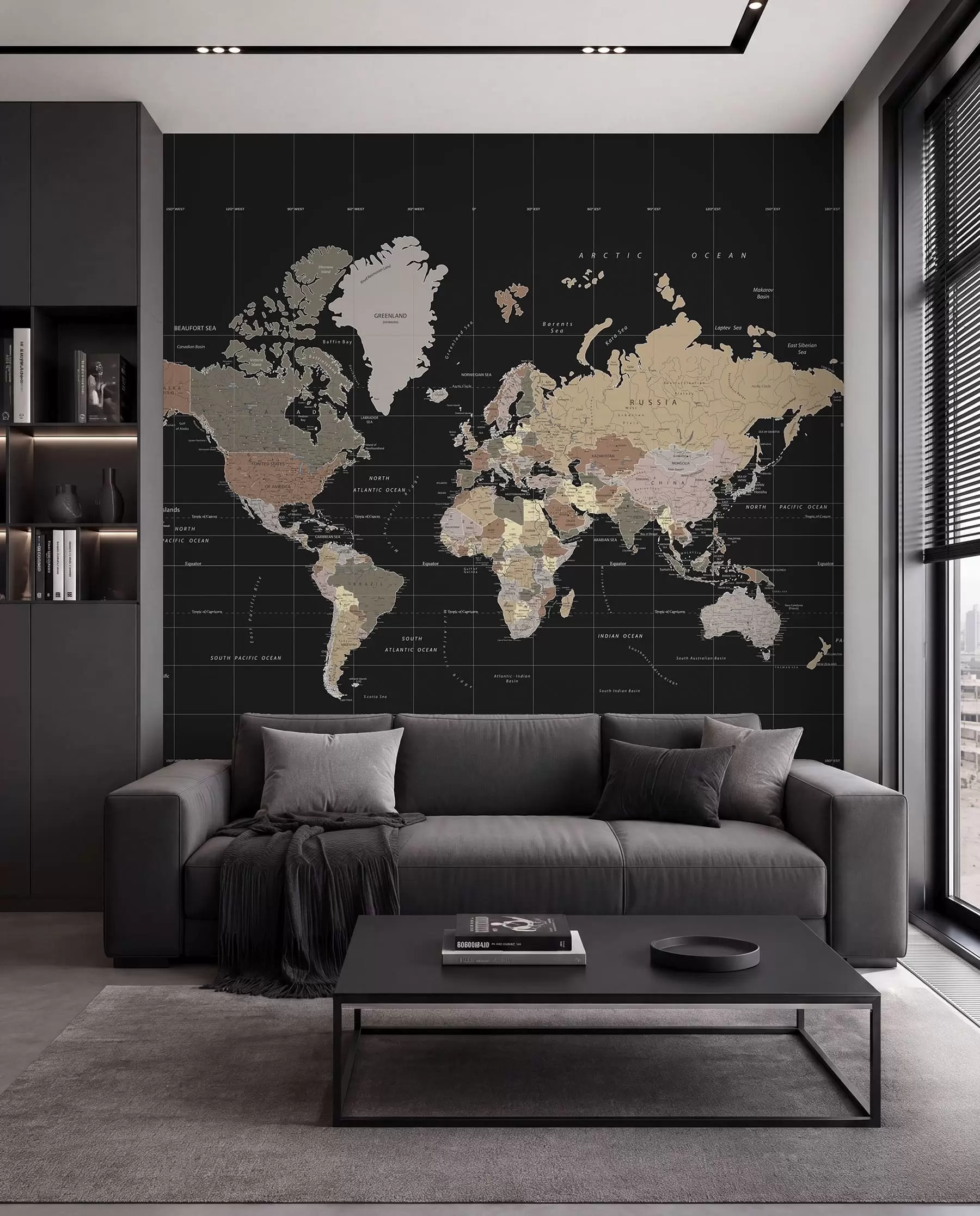 Fototapety Mapa sveta na čiernej I u99477d1